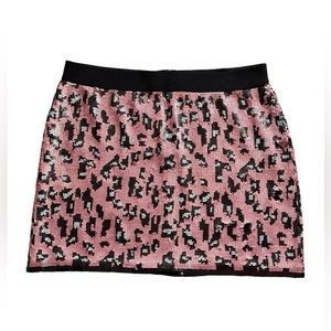 BCBGMAXAZRIA Sequin mini skirt; Black and pink; Size S; Excellent condition;